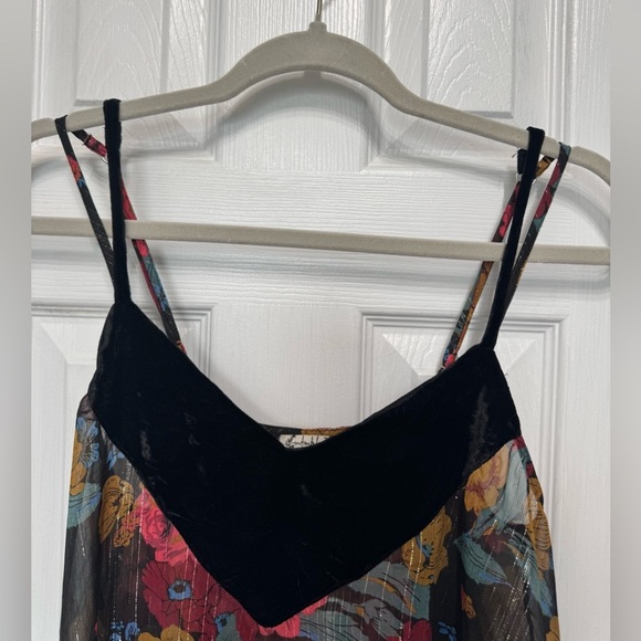 Free People Over It All Lurex floral velvet Cami Women’s Size XS - Picture 4 of 12